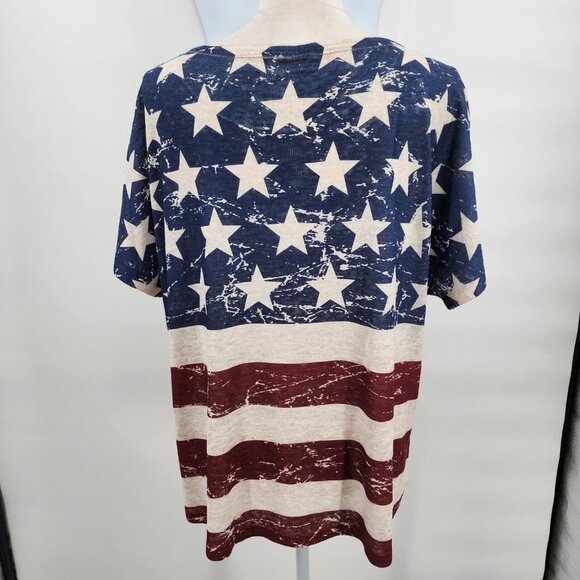 VOCAL Distressed American Flag Short Sleeve T Shirt Top S-XL NWT - Picture 6 of 9